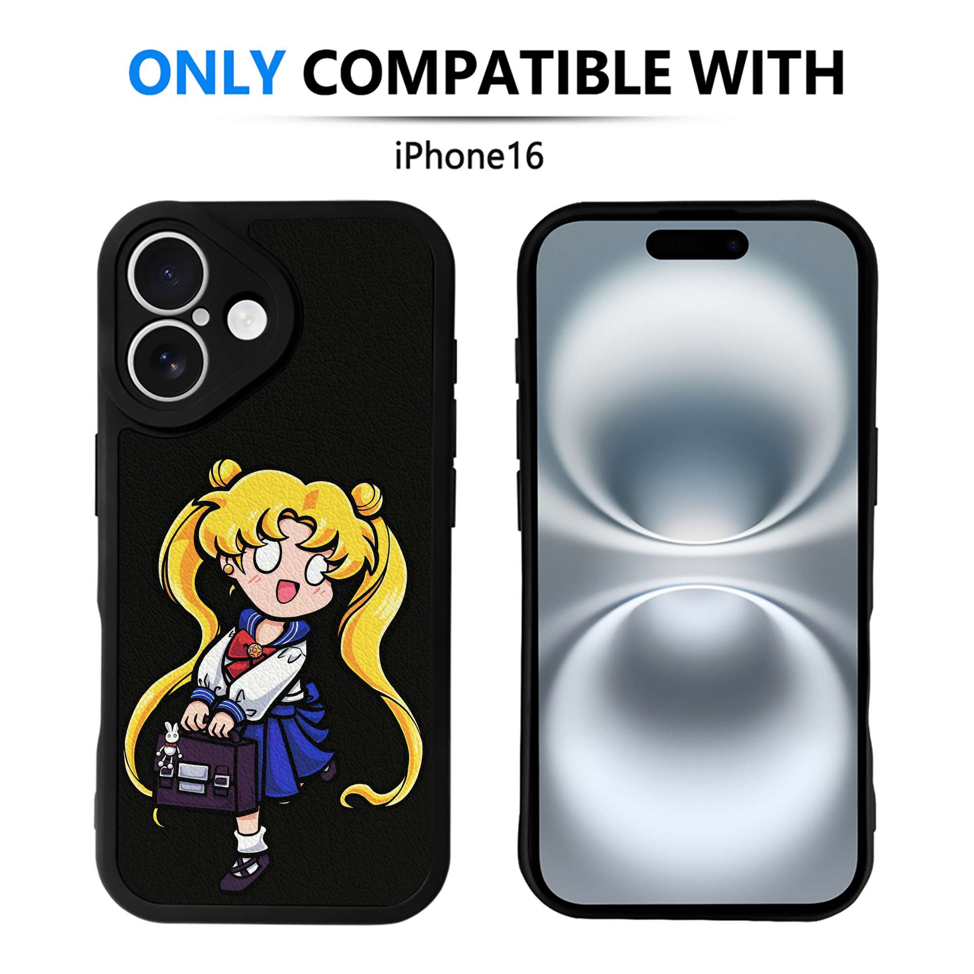 （画像用） 美少女戦士セーラームーン 愛野 美奈子 あいの みなこ Sailor Moon Aino Minako 【iPhone 16シリーズ対応】シリコンスマホケース（レザー調） 材質：シリコン